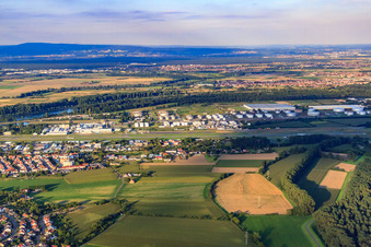 Flugplatz Speyer von Westen im Bundesland Rheinland-Pfalz, Deutschland