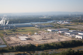 Wörth am Rhein, Industriegebiet Oberwald im Bundesland Rheinland-Pfalz, Deutschland aus der Luft