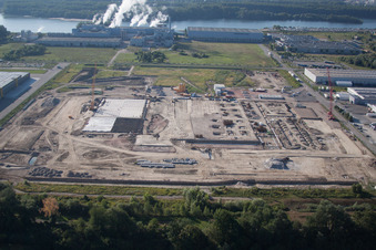 Wörth am Rhein, Industriegebiet Oberwald im Bundesland Rheinland-Pfalz, Deutschland vom Flugzeug aus