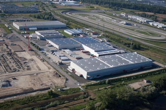 Wörth am Rhein, Industriegebiet Oberwald im Bundesland Rheinland-Pfalz, Deutschland aus der Luft betrachtet