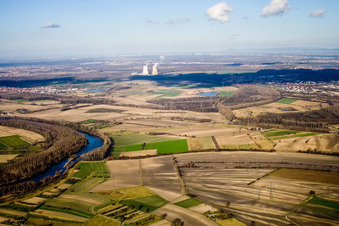 Philippsburg von Süden im Bundesland Baden-Württemberg, Deutschland