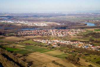 Rheinhausen von Südosten in Oberhausen-Rheinhausen im Bundesland Baden-Württemberg, Deutschland