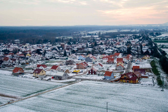 Neubaugebiet NO im Winter bei Schnee im Ortsteil Schaidt in Wörth am Rhein im Bundesland Rheinland-Pfalz, Deutschland