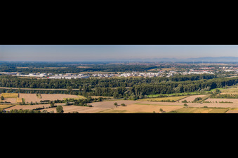 Panorama des Industriegebiet Stockholmer Straße von der rechten Rheinseite aus in Speyer im Bundesland Rheinland-Pfalz, Deutschland