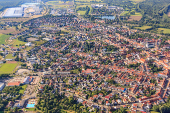 Stadtübersicht von Norden in Philippsburg im Bundesland Baden-Württemberg, Deutschland
