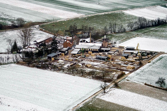 Schaidter Mühle im Winter bei Schnee in Wörth am Rhein im Bundesland Rheinland-Pfalz, Deutschland