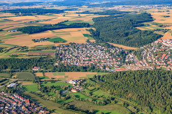 Ortsansicht von Südwesten im Ortsteil Döffingen in Grafenau im Bundesland Baden-Württemberg, Deutschland