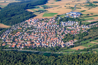 Luftbild von Ortsansicht von Südwesten im Ortsteil Döffingen in Grafenau im Bundesland Baden-Württemberg, Deutschland
