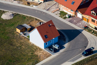 Schrägluftbild von Neubaugebiet NO, An der Anhaide im Ortsteil Schaidt in Wörth am Rhein im Bundesland Rheinland-Pfalz, Deutschland