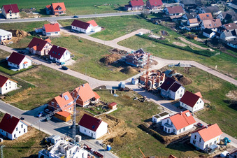 Neubaugebiet NO, Im Unterfeld im Ortsteil Schaidt in Wörth am Rhein im Bundesland Rheinland-Pfalz, Deutschland vom Flugzeug aus