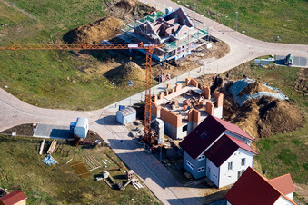 Neubaugebiet NO, Im Unterfeld im Ortsteil Schaidt in Wörth am Rhein im Bundesland Rheinland-Pfalz, Deutschland aus der Vogelperspektive