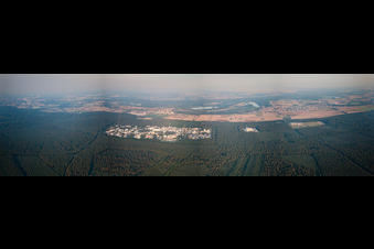 Panorama des KIT Nord im Ortsteil Leopoldshafen in Eggenstein-Leopoldshafen im Bundesland Baden-Württemberg, Deutschland