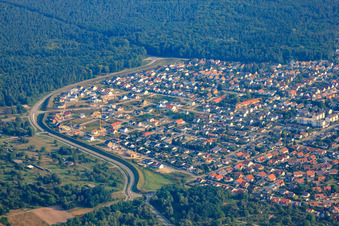Stadtübersicht von Süden in Jockgrim im Bundesland Rheinland-Pfalz, Deutschland von oben