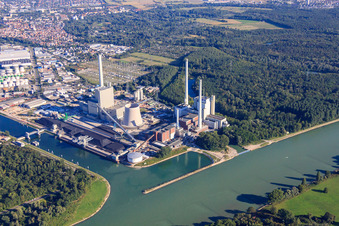 Luftbild von Rheinhafen-Dampfkraftwerk Karlsruhe der EnBW Energie Baden-Württemberg AG im Ortsteil Daxlanden, Deutschland