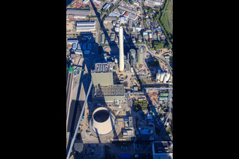 Rheinhafen-Dampfkraftwerk Karlsruhe der EnBW Energie Baden-Württemberg AG im Ortsteil Daxlanden, Deutschland von oben