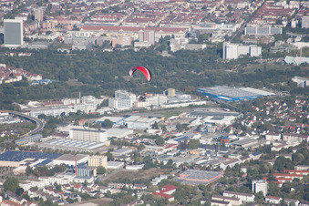 Luftbild von Ortsteil Südweststadt in Karlsruhe im Bundesland Baden-Württemberg, Deutschland