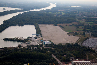 Luftbild von Lauterbourg (Elsaß) Neubau Rheinhafen im Bundesland Bas-Rhin, Frankreich