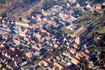 Ortsmitte im Ortsteil Ingenheim in Billigheim-Ingenheim im Bundesland Rheinland-Pfalz, Deutschland
