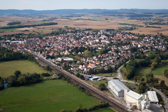 Schwindratzheim im Bundesland Bas-Rhin, Frankreich von oben