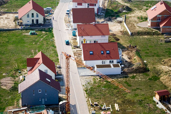 Schaidt, Neubaugebiet NO in Wörth am Rhein im Bundesland Rheinland-Pfalz, Deutschland aus der Drohnenperspektive