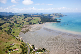 Ortsteil Te Kouma in Coromandel im Bundesland Waikato, Neuseeland von oben