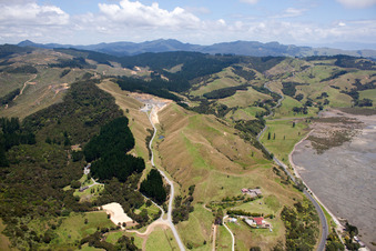 Ortsteil Preece Point in Coromandel im Bundesland Waikato, Neuseeland vom Flugzeug aus