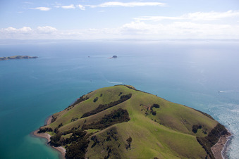 Whanganui Island im Bundesland Waikato, Neuseeland vom Flugzeug aus