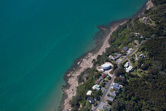 Luftbild von Ortsteil Wyuna Bay in Coromandel im Bundesland Waikato, Neuseeland