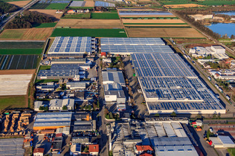 Industriegebiet Heinkelstraße mit IHLE tires GmbH - Reifengroßhandel in Muggensturm im Bundesland Baden-Württemberg, Deutschland