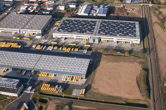 DACHSER Logistikzentrum Karlsruhe GmbH, Malsch im Bundesland Baden-Württemberg, Deutschland aus der Luft