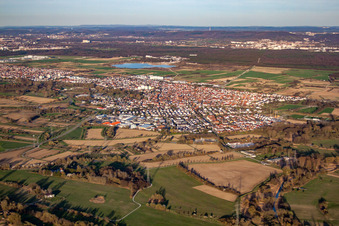 Mörsch von Südwesten in Rheinstetten im Bundesland Baden-Württemberg, Deutschland