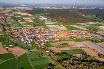 Drohnenaufname von Zeiskam im Bundesland Rheinland-Pfalz, Deutschland