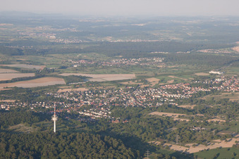 Luftbild von Hohenwettersbach im Ortsteil Grünwettersbach in Karlsruhe im Bundesland Baden-Württemberg, Deutschland