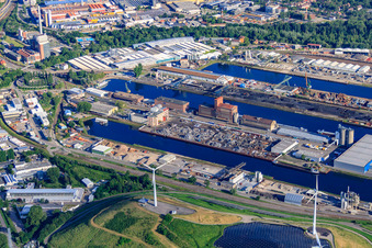 Karlsruher Rheinhäfen mit PHOS Edelstahl Design in der Werftstr im Ortsteil Mühlburg im Bundesland Baden-Württemberg, Deutschland