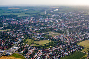 Halberstadt von Südwesten im Bundesland Sachsen-Anhalt, Deutschland