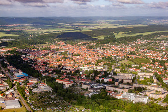 Luftbild von Stadtansicht vom Innenstadtbereich in Quedlinburg im Bundesland Sachsen-Anhalt, Deutschland