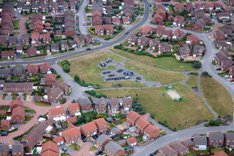 Schrägluftbild von Bempton im Bundesland England, Großbritanien