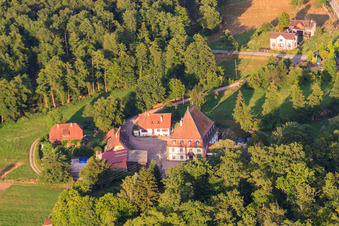 Luftbild von Getreidemühle Bienwaldmühle an der Lauter in Scheibenhardt im Bundesland Rheinland-Pfalz, Deutschland