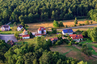 Lauterweg im Ortsteil Bienwaldmühle in Scheibenhardt im Bundesland Rheinland-Pfalz, Deutschland von oben