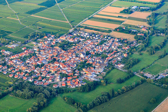 Luftbild von Dorfansicht aus Südwesten in Venningen im Bundesland Rheinland-Pfalz, Deutschland