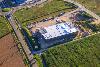 Neubau der TRANSAC Intern. Speditionsgesellschaft mbH in Rülzheim im Bundesland Rheinland-Pfalz, Deutschland von oben