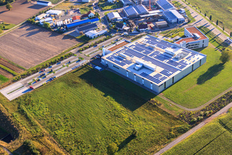 DBK David + Baader GmbH in Rülzheim im Bundesland Rheinland-Pfalz, Deutschland aus der Luft betrachtet