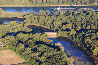 Schöpfwerk Sondernheim vom Michelsbacht zum Rhein in Germersheim im Bundesland Rheinland-Pfalz, Deutschland