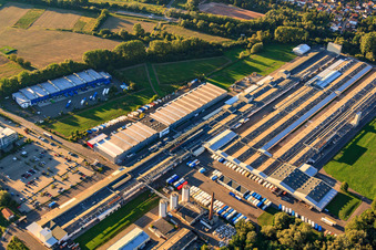 Luftaufnahme von Zimmerei Knaus - Johann Knaus & Viktor Knaus GbR und Express Möbel GmbH & Co. KG in Germersheim im Bundesland Rheinland-Pfalz, Deutschland