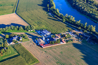 Wendelinushof mit Richard Jungkind Kompost und Häckseln Recycling am Rußheimer Altrhein im Ortsteil Rheinsheim in Philippsburg im Bundesland Baden-Württemberg, Deutschland