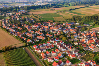 Schrägluftbild von An den Thoräckern im Ortsteil Mörlheim in Landau in der Pfalz im Bundesland Rheinland-Pfalz, Deutschland
