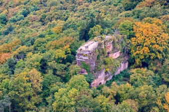 Luftbild von Burgruine Neukastell in Leinsweiler im Bundesland Rheinland-Pfalz, Deutschland