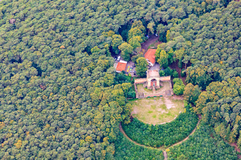 Sieges- und Friedensdenkmal in Edenkoben im Bundesland Rheinland-Pfalz, Deutschland aus der Luft betrachtet