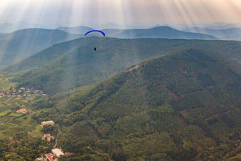 Schloss Villa Ludwigshöhe in Edenkoben im Bundesland Rheinland-Pfalz, Deutschland aus der Drohnenperspektive