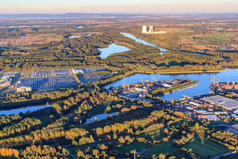 Hafen Germersheim mit Dyckerhoff Beton GmbH & Co. KG und BTE Stelcon GmbH im Bundesland Rheinland-Pfalz, Deutschland